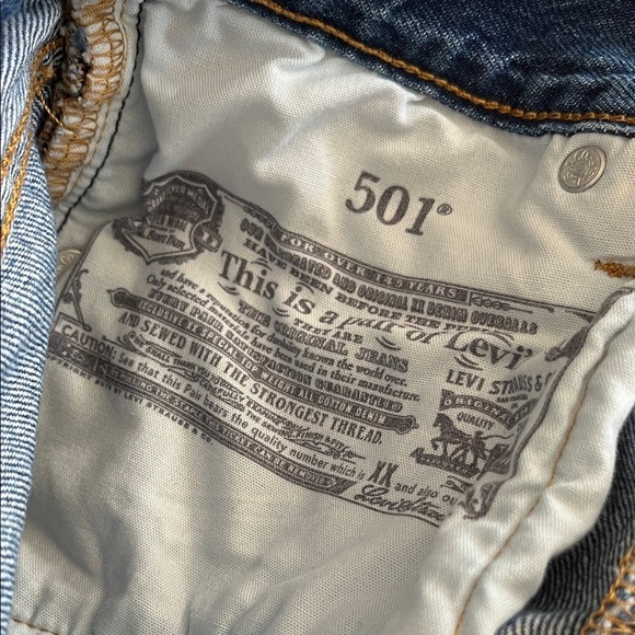 501 Levi's Cut Off Denim Blue Women's Shorts Size 25 - Picture 4 of 5